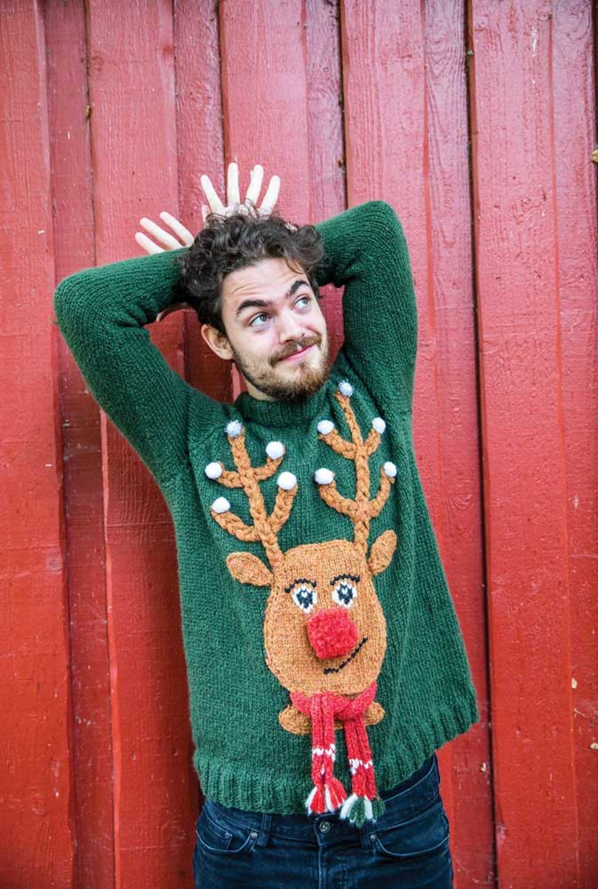 Pull de Noel au tricot rudolph