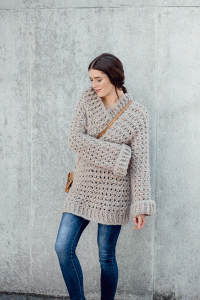 pull oversize à crocheter hygge