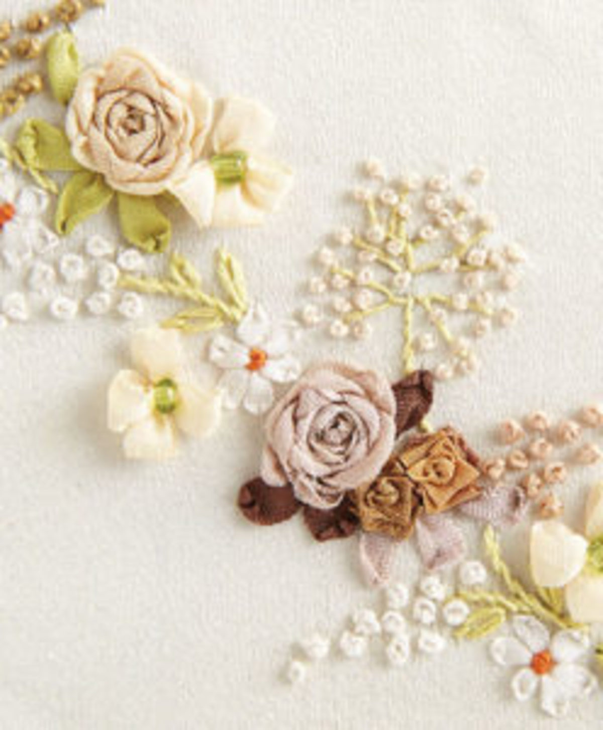 broderie au ruban fleurs