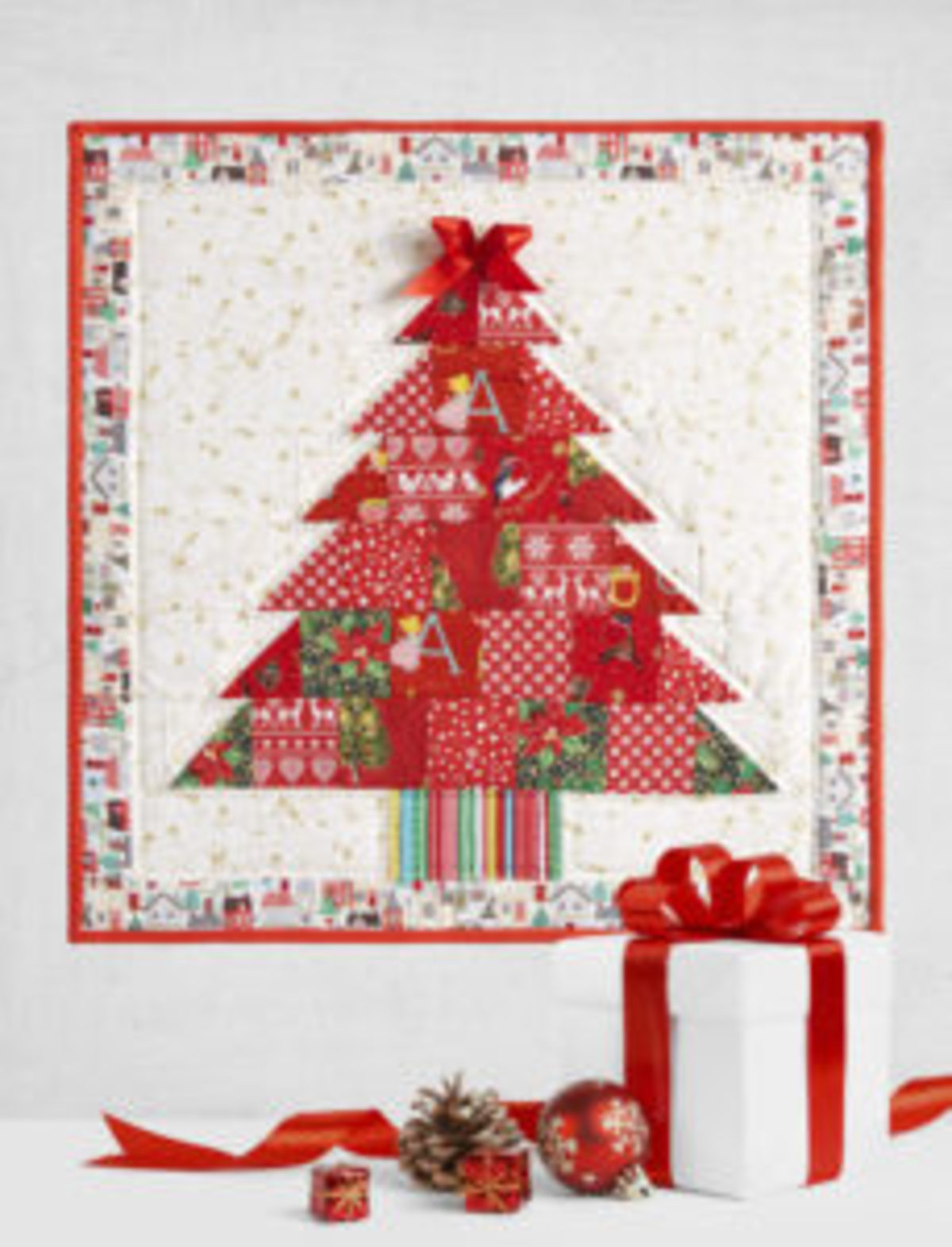 Noël tissu 12 jours de noël panneau patchwork quilting festif rouge/vert
