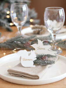 décoration de Noël à fabriquer en papier marque-places