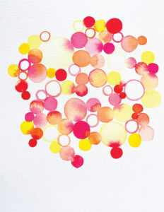 tuto apprendre l'aquarelle motifs répétitifs bulles